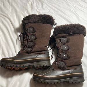 Khombu Dark Brown Fur-Lined Boots